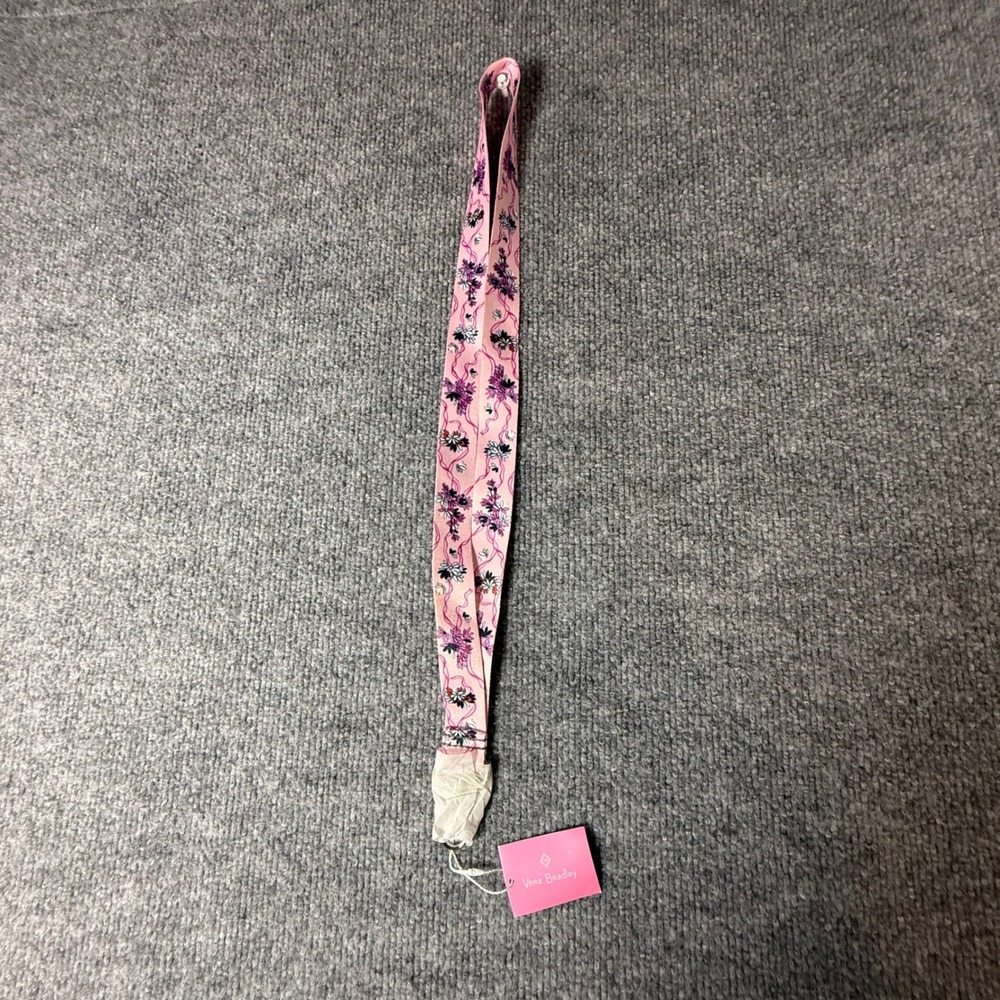 Vera Bradley Wide Lanyard Hope Blooms Pink Floral ID Key Holder 26739-11942 NWT